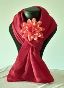 foulard femme rouge cerise