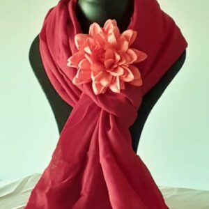 foulard femme rouge cerise