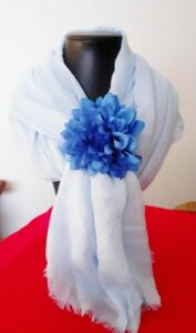 foulard femme bleu ciel