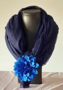 foulard femme bleu marine