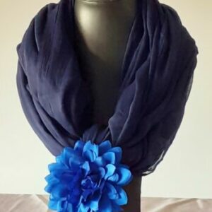 foulard femme bleu marine