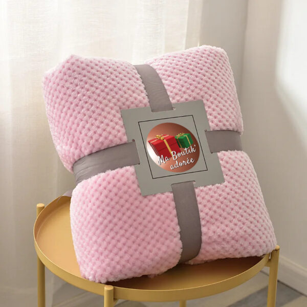 plaid polaire rose vif