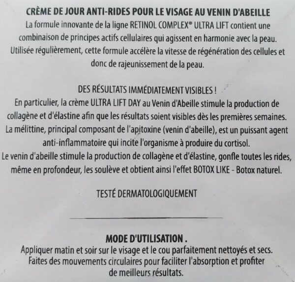 Crème hydratante au venin d'abeille50 ml
